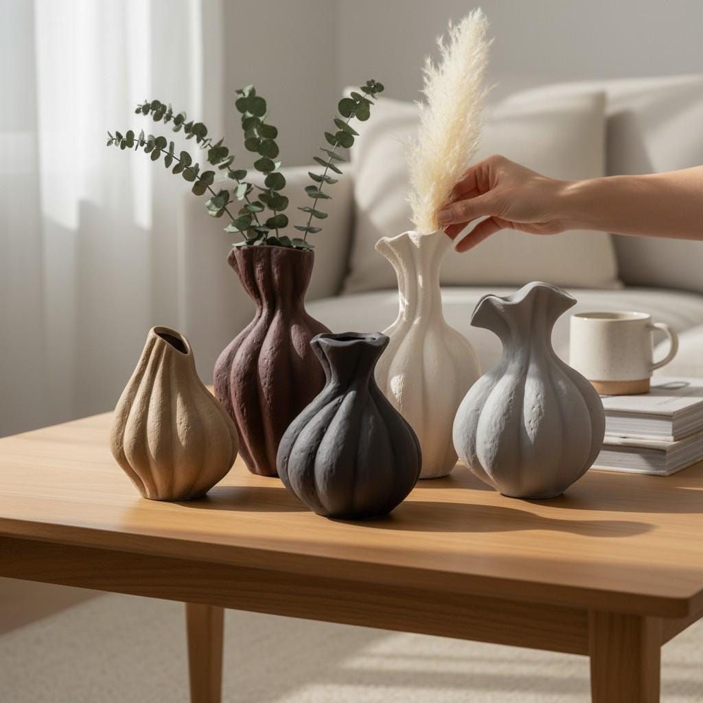 Artisan Ceramic Vase Set